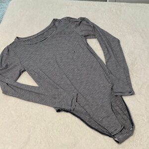 Aerie Striped Long Sleeve Bodysuit NWT